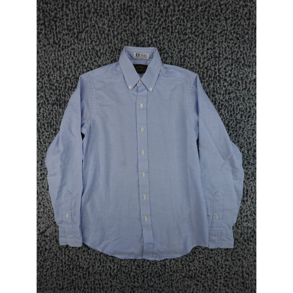 Eddie Bauer Button Down Shirt Women 5/6 Blue Natural Blend USA Made Oxford